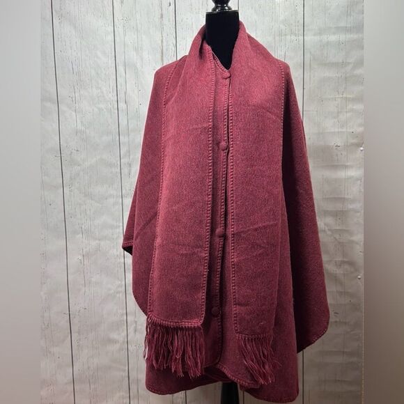 Estirpe Inca Alpaca 100% Poncho Button Front Scarf Attached Cozy Elegant Luxury - Picture 1 of 16